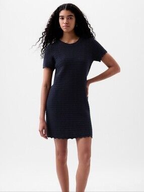 GAP Women's Navy Mini Short Sleeve Knit Dress Cotton NWT